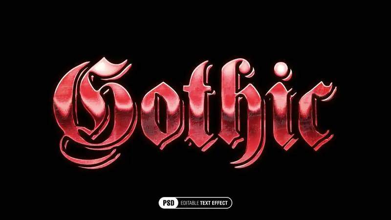 Red Gothic Text Effect