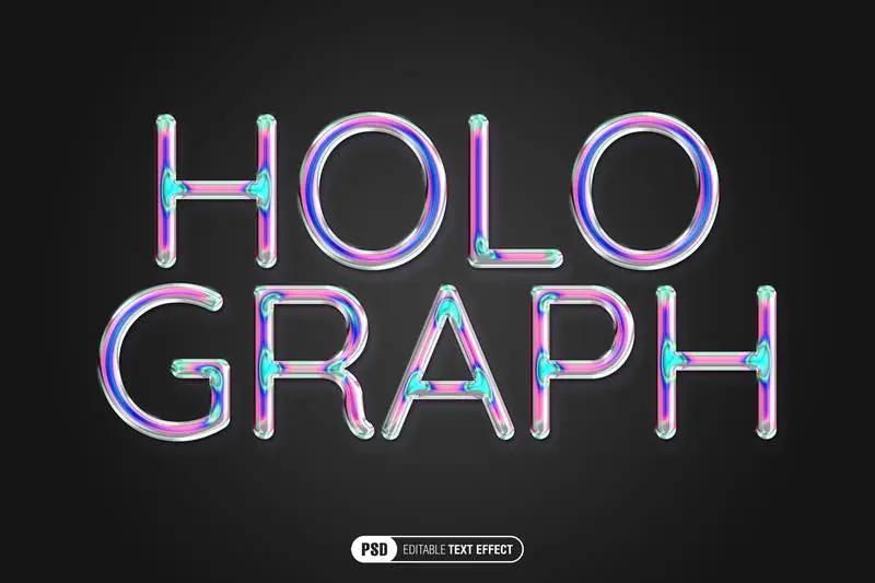 Holographic Text Effect