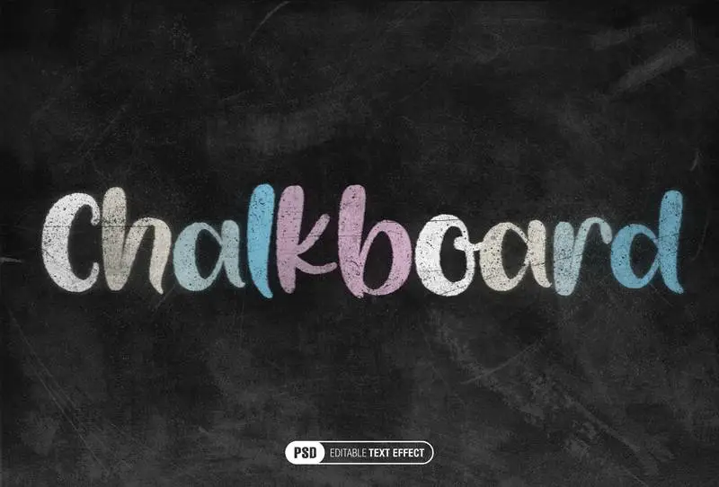 School Colored Chalkboard Text Effect