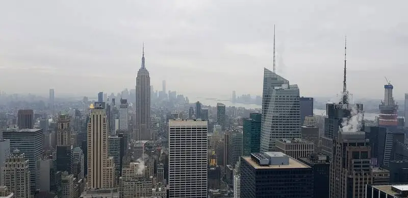 Panoramic View of Cloudy New York City