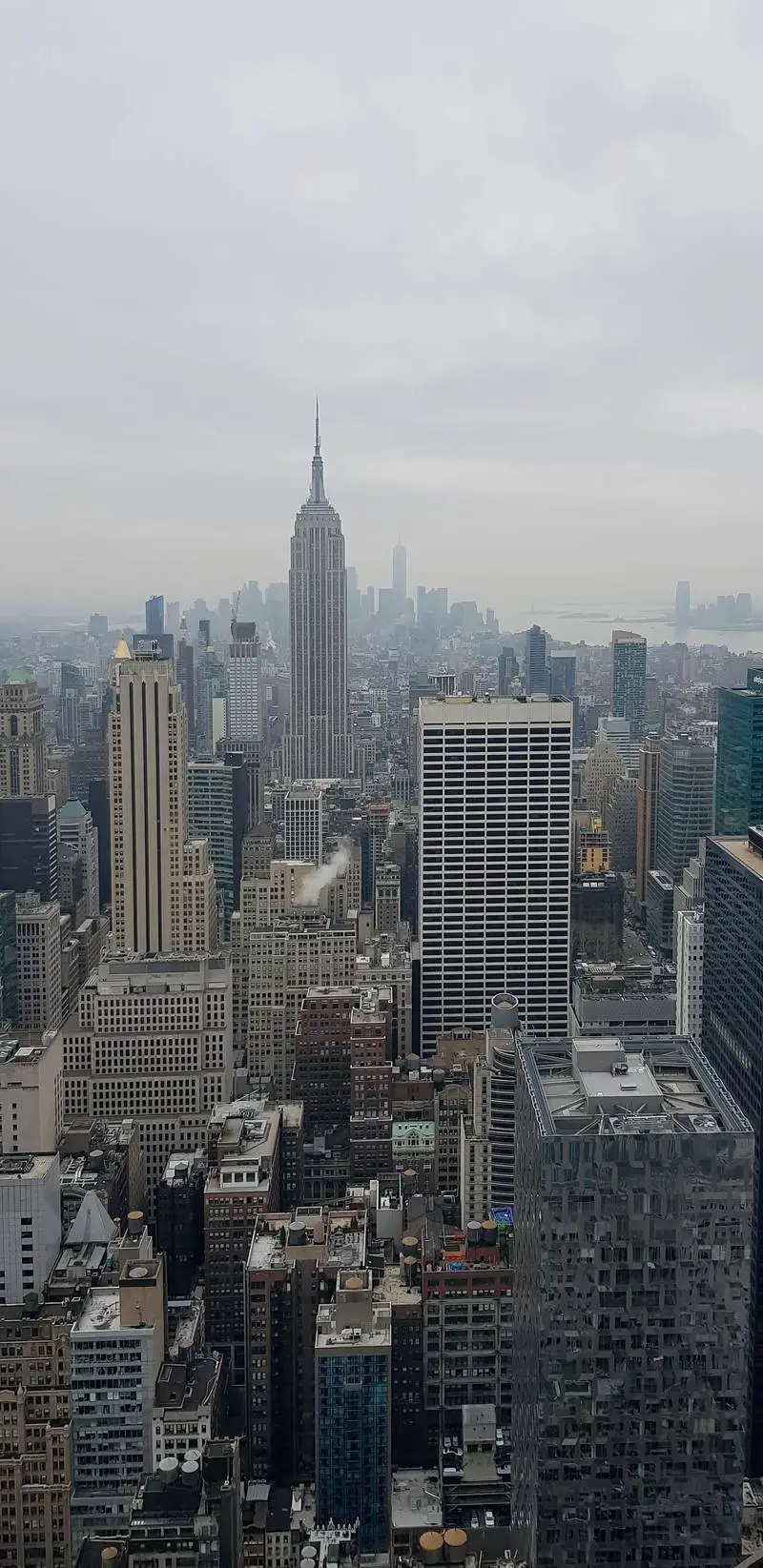 Panoramic View of New York City in Cloudy Weather