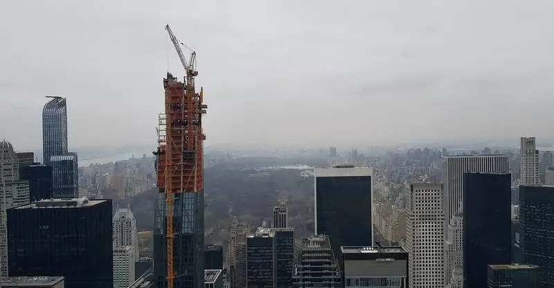 Panoramic View of New York City with Skyscrapers Under Construction