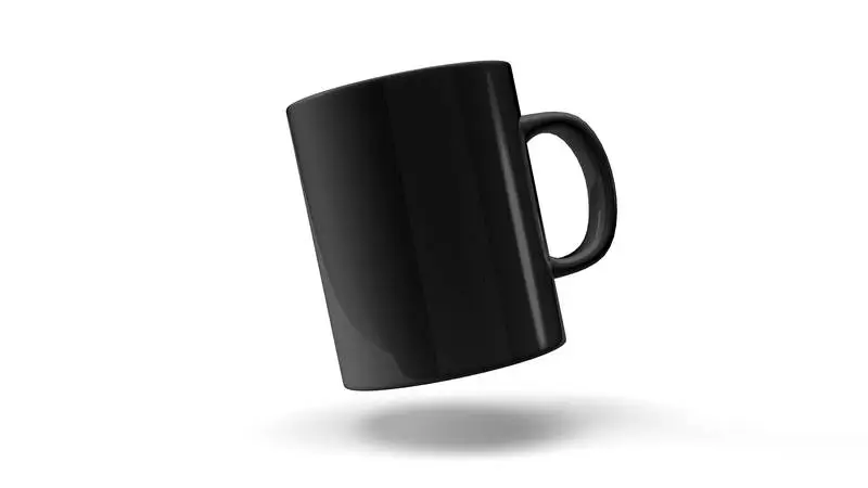 Black Mug on White Background