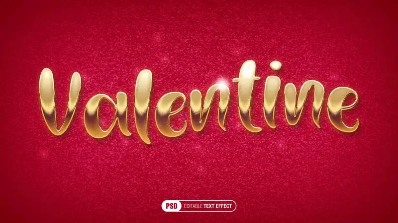Realistic Golden Text Effect on Red Sparkles Background