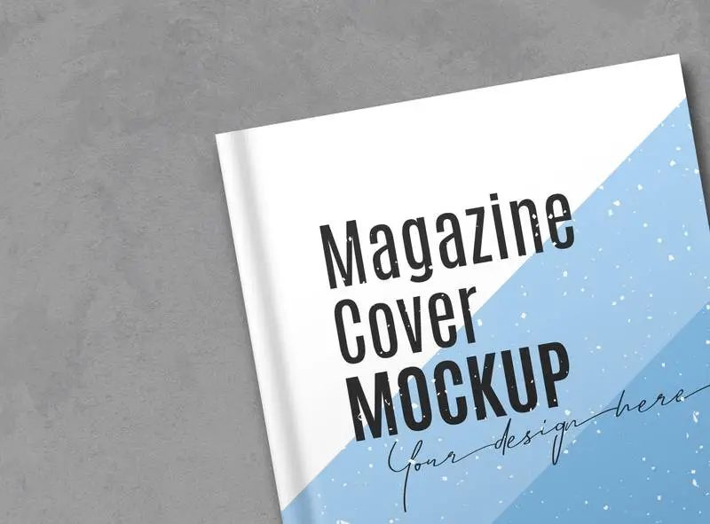 Hardcover Book Over Concrete Surface Mockup