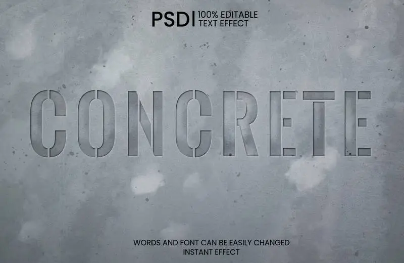 Gray Concrete Text Effect