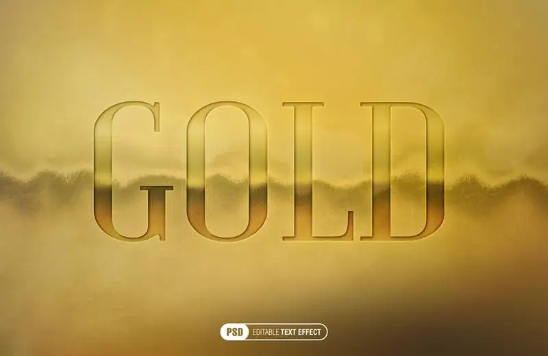 Engraved Golden Classic Text Effect