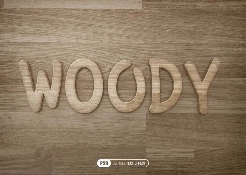 Wooden Works Texture Text Effect