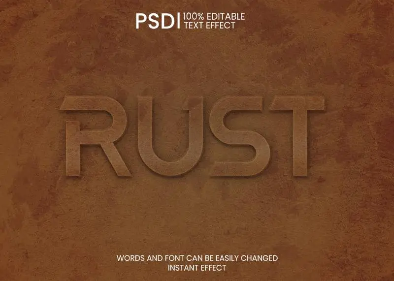 Corten Steel Text Effect