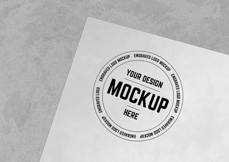 Logo Engraved Over Paper Surface Mockup