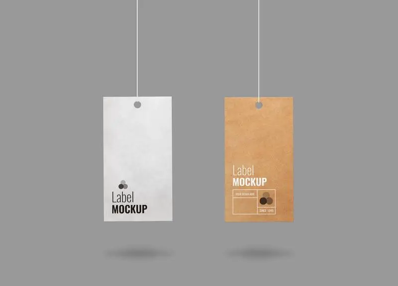 Pack of Hanging Labels Mockup
