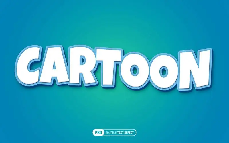 Blue Cartoon Text Effect
