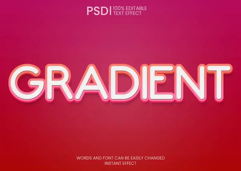 Gradient Pink and Red Text Effect