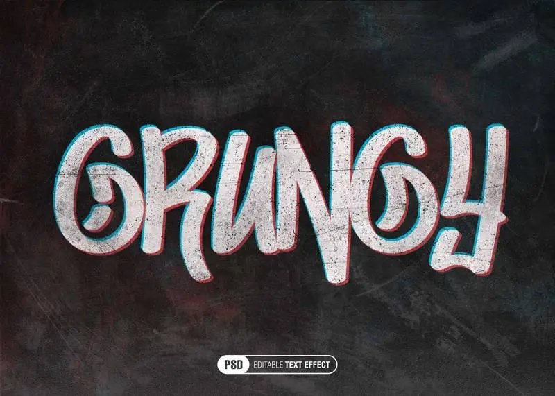 Grunge Anaglyph Text Effect