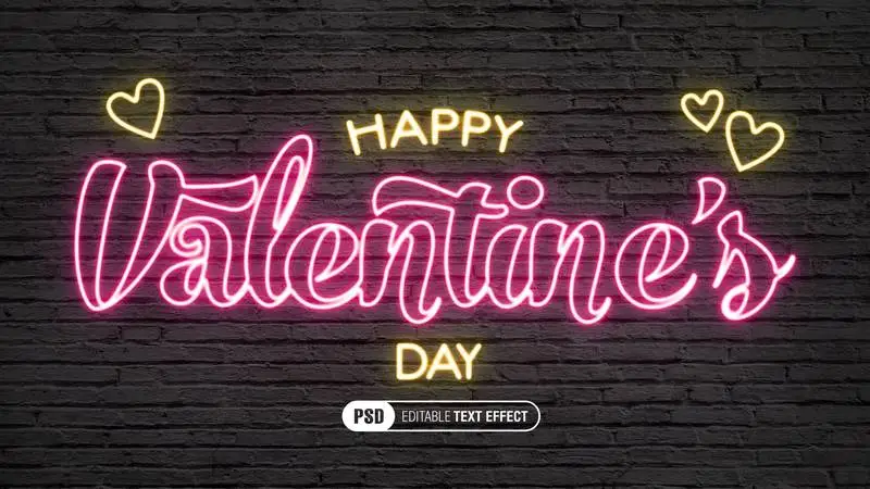 Valentine’s Day Neon Text Effect