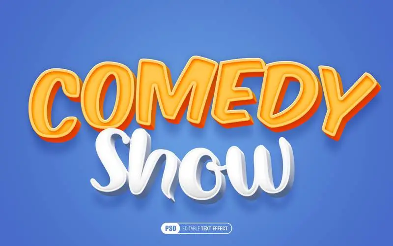 Cartoon 3D Text Effect on Blue Sky Background