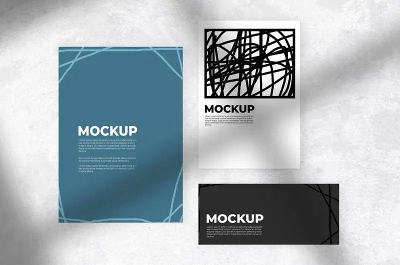 Set of Paper Sheets Mockup