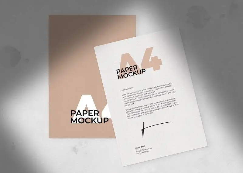 Collection of Paper Sheet Watercolor Texture Mockup
