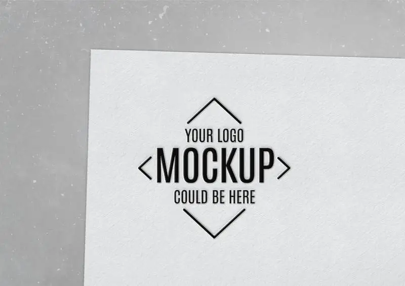 Engraved Logo Over Paper Texture Mockup