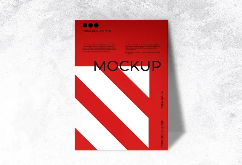 Poster with Shadow over Concrete Surface Mockup