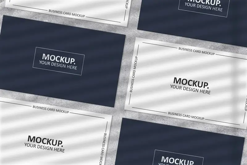 Pack of Business Cards with Shadow Mockup