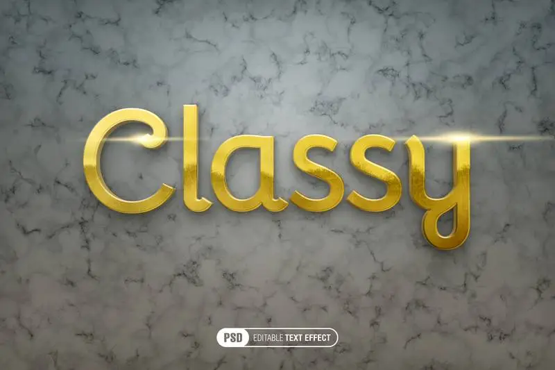 Golden and Marble Realistic 3D Text Effect