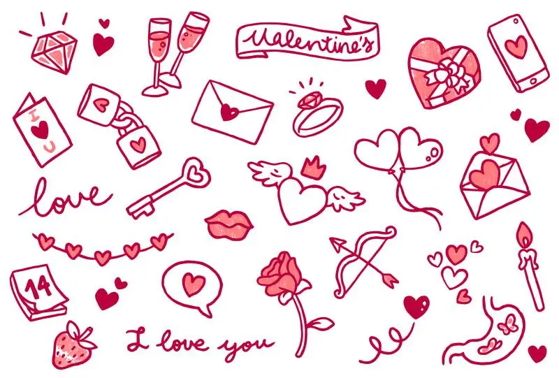 Set of Valentine’s Day Doodles