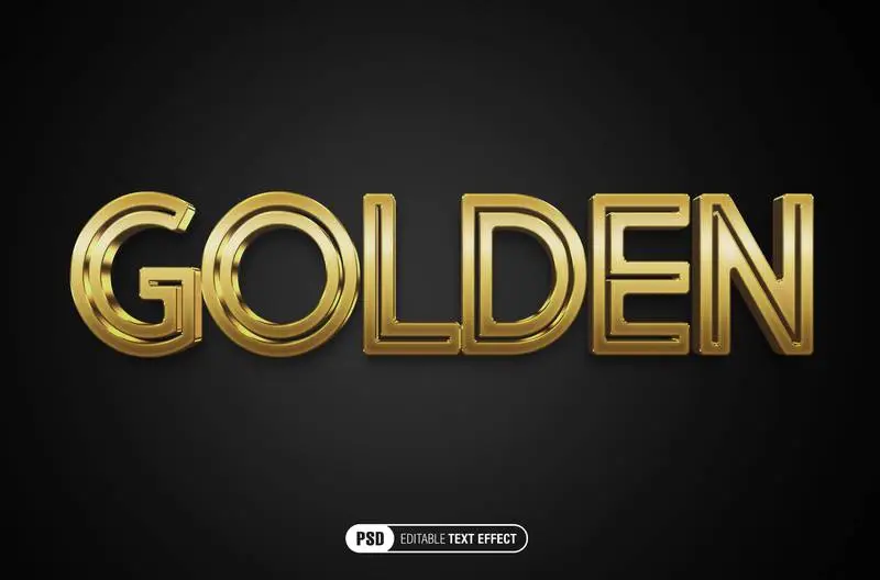 Realistic 3D Golden Text Effect