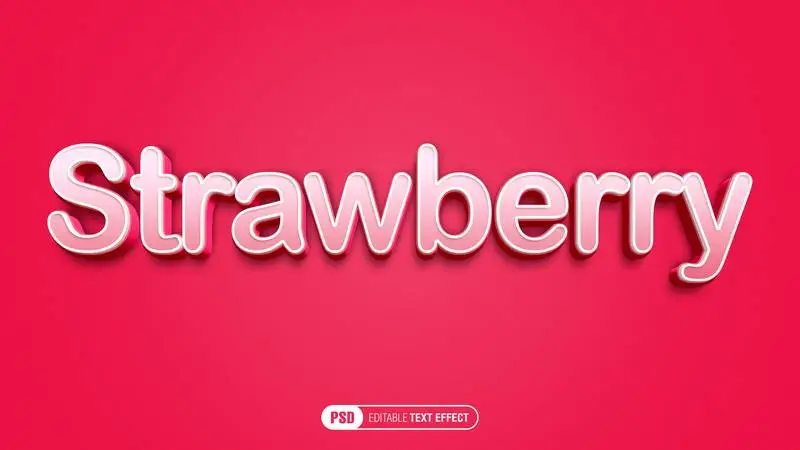 Strawberry 3D Text Effect