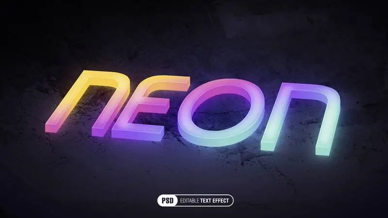 3D Neon Text Effect