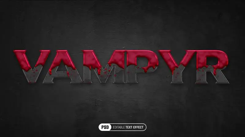 Blood and Black Text Effect