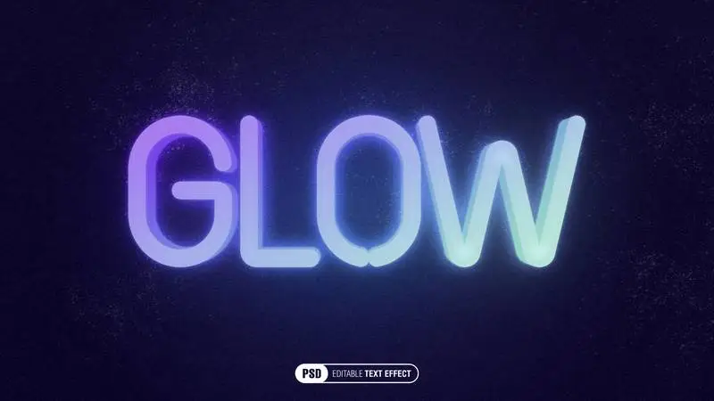 3D Glowing Text Effect