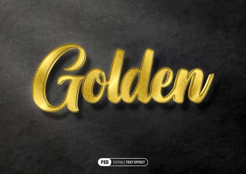 Golden Classic Over Dark Surface Text Effect