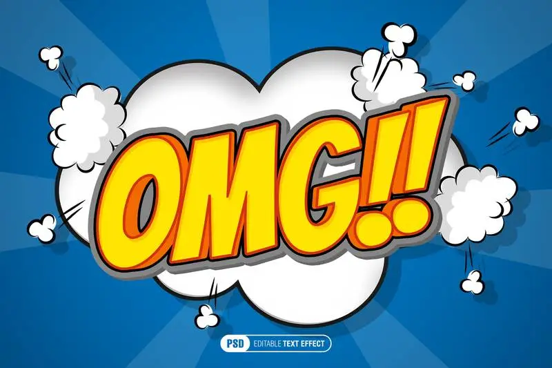 Comic with Bubbles Text Effect
