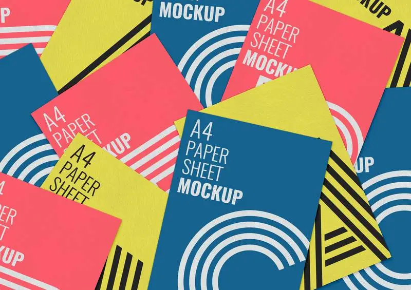 Collection of Messy Posters Mockup