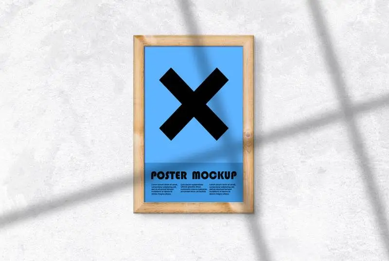 Wooden Frame with Shadow Mockup