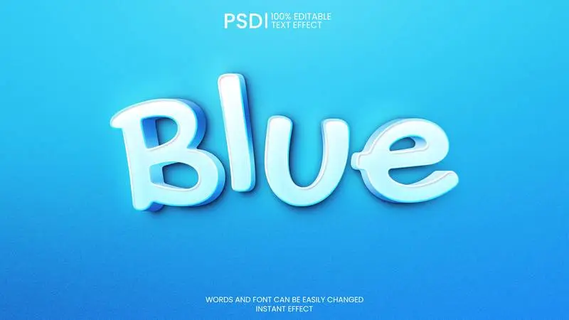 Blue 3D Text Effect