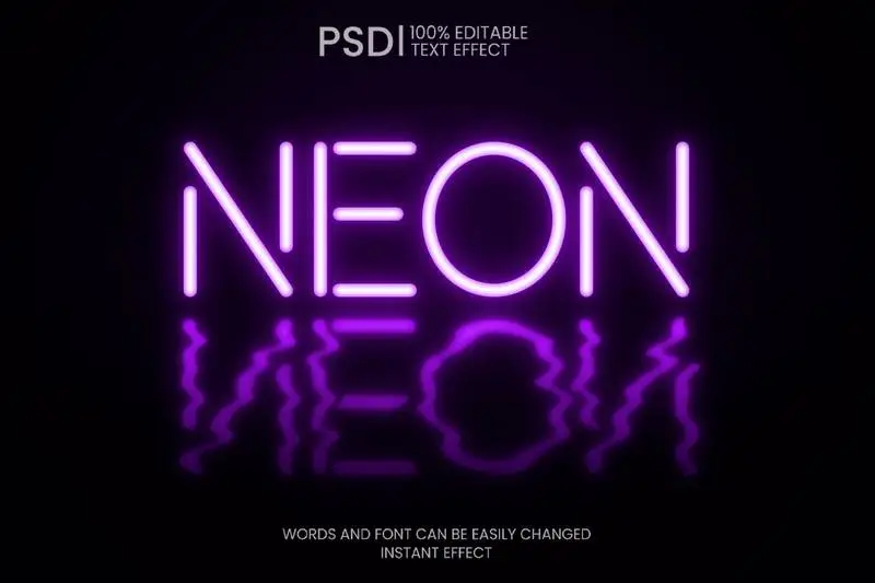 Reflected Neon Text Effect