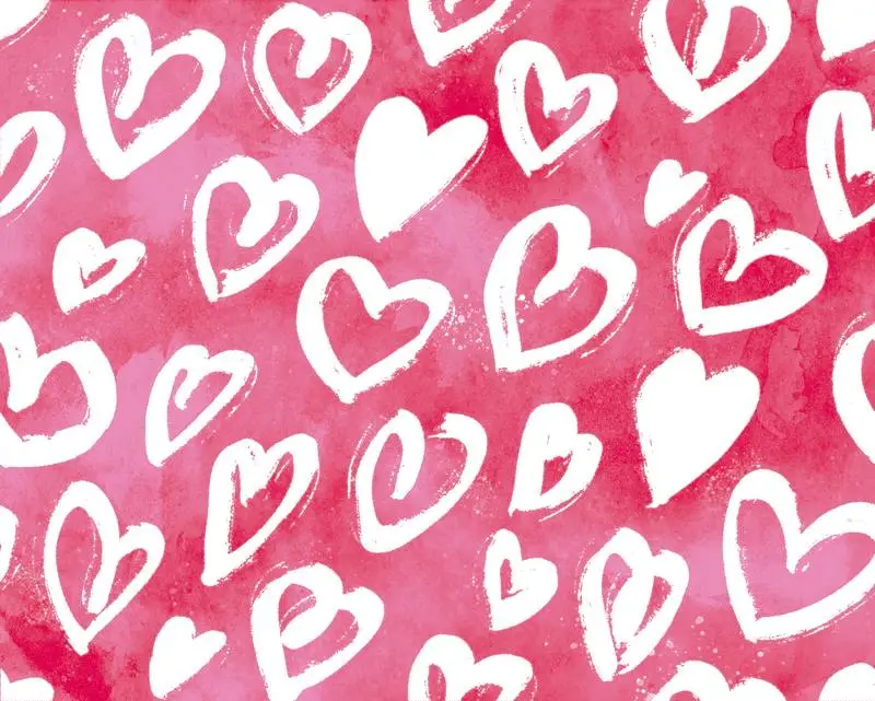 Watercolor Hearts Pattern Background