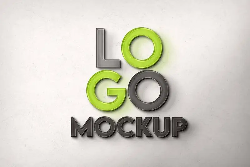 Transparent 3D Logo Mockup