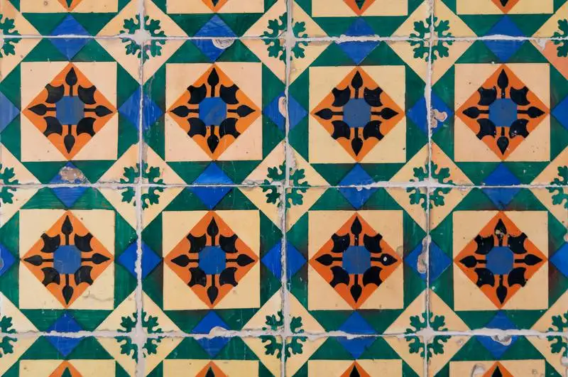 Background Photograph of Antique Portuguese Tile Pattern