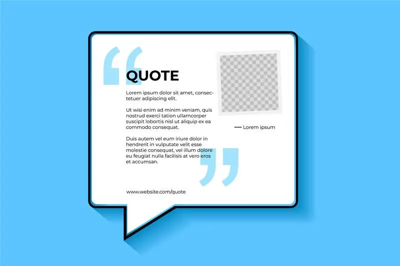Regular Bubble for Quote Over Blue Surface