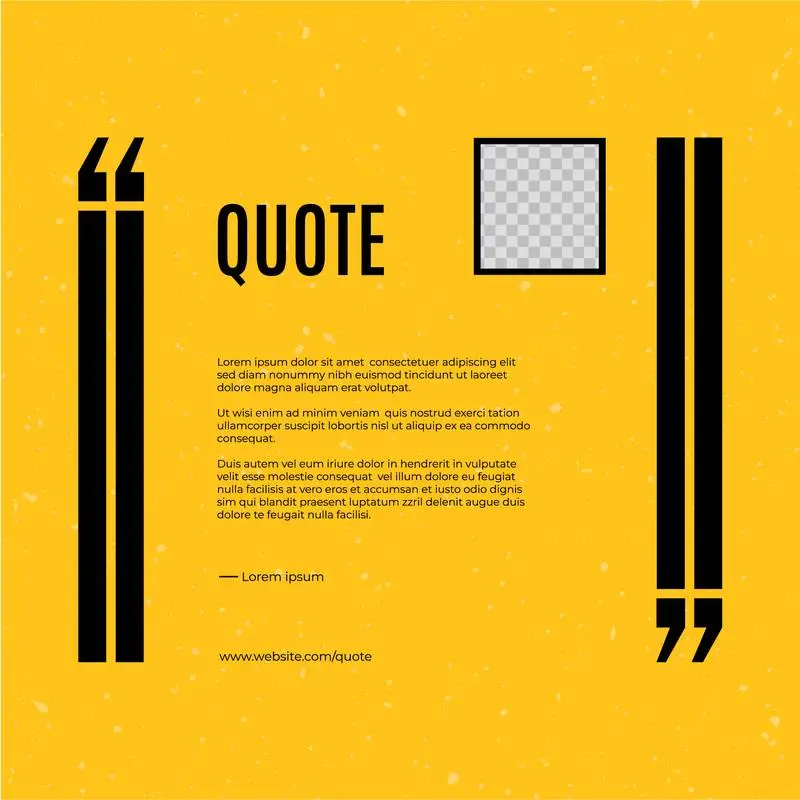 Flat Banner for Quote Over Yellow Surface