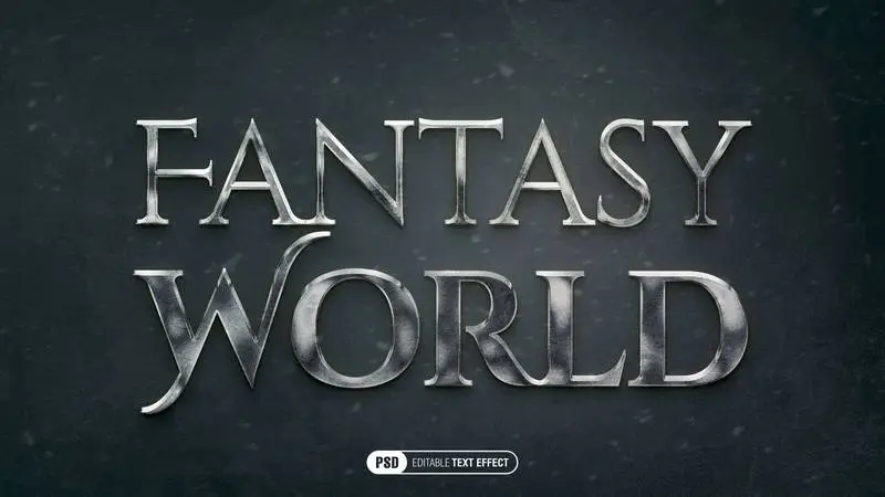 Silver Fantasy Text Effect