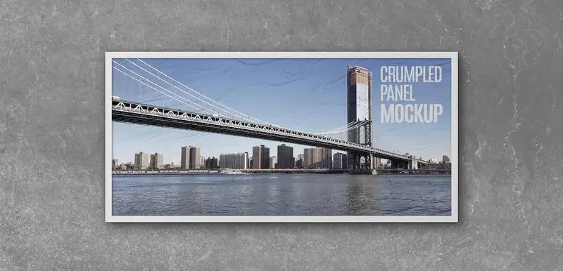 Big Crumpled Panel Mockup