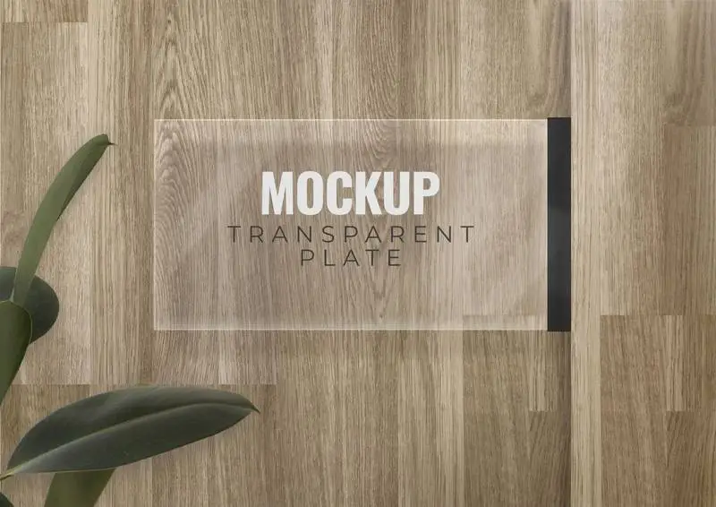 Glass Plate Office Mockup