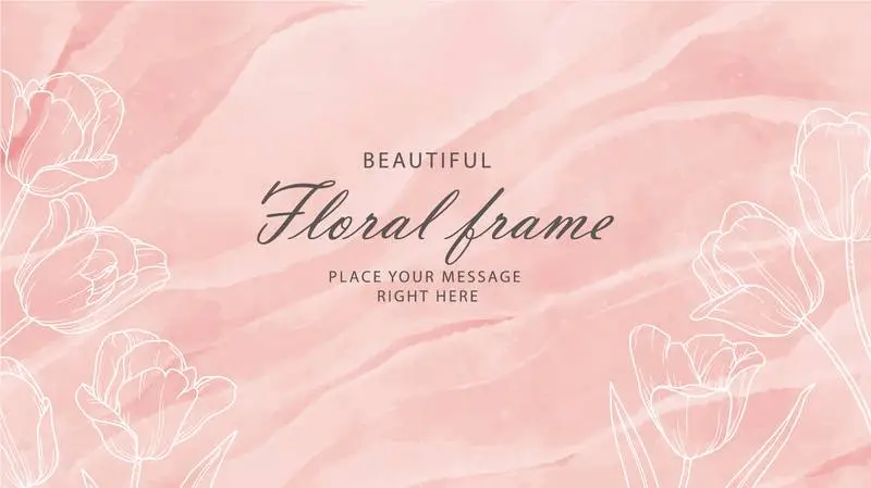 Beautiful Floral Frame Watercolor Background