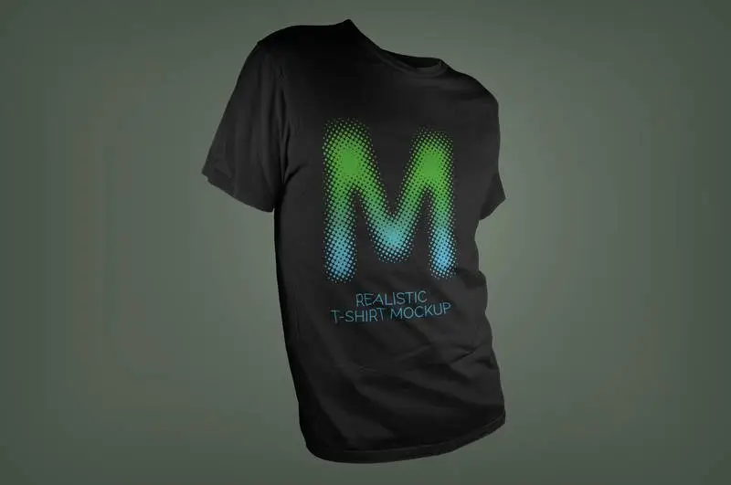 Isolated Black T-Shirt Mockup