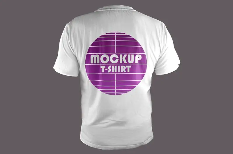 Mockup of Back Side of a White T-Shirt