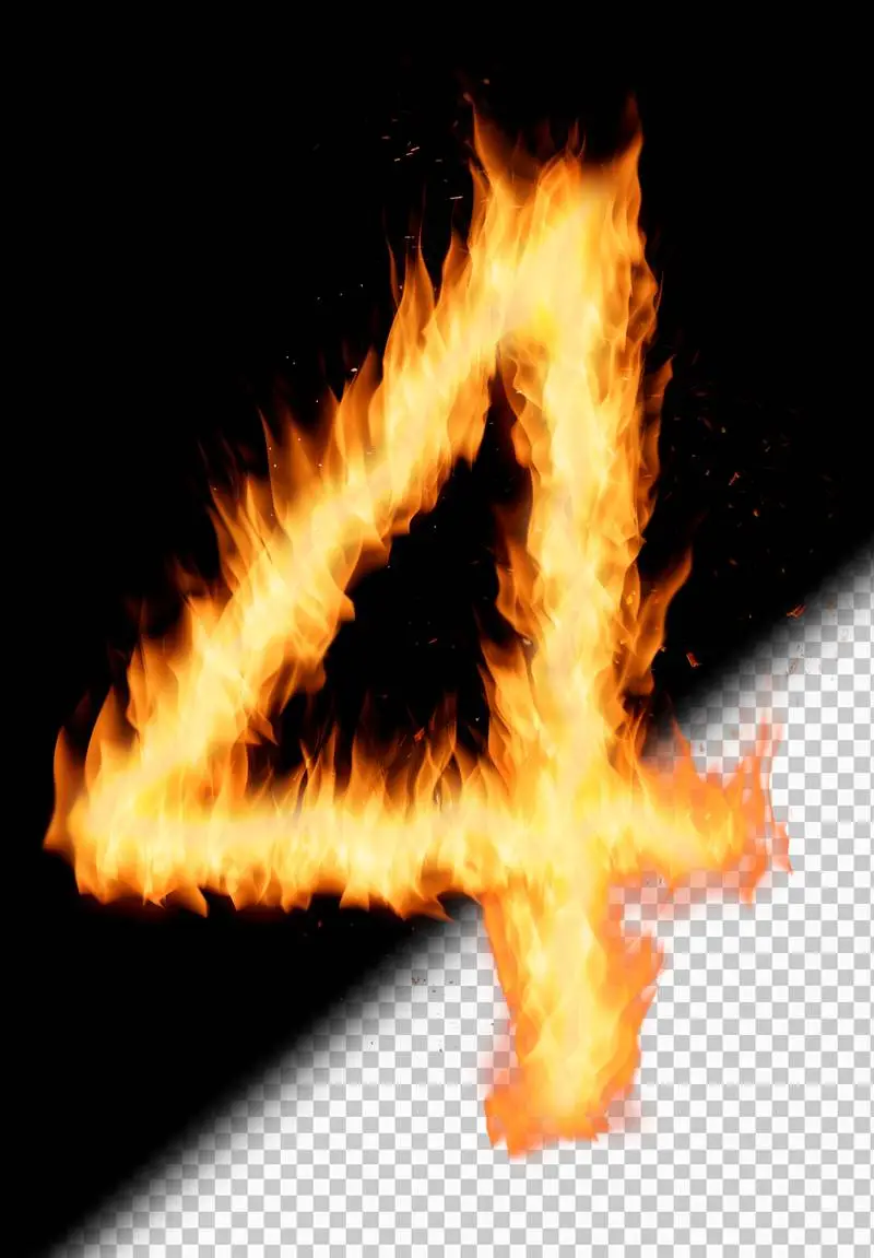 Fire Burning Number 4